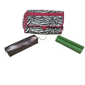 Caboodles Hanging Travel Toiletry Bag Zebra‎ Print Cosmetic Makeup Organizer